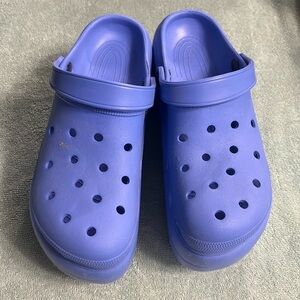 Purple/ dark periwinkle platform slide crocs